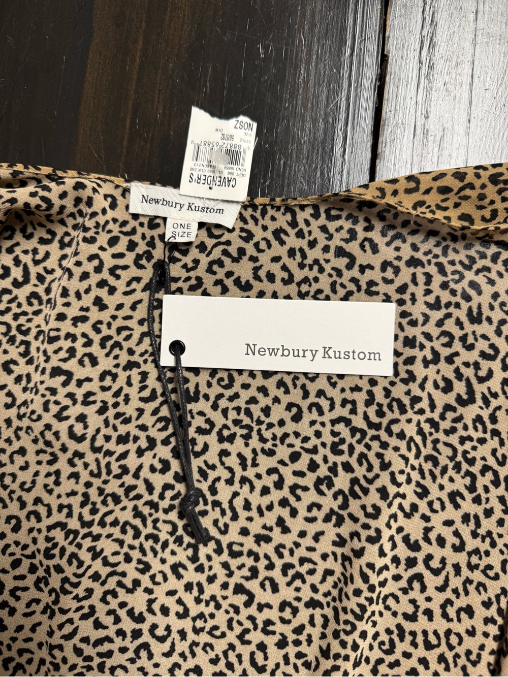 Newbury Kustom Leopard Print Open Cardigan - Tan and Black - Picture 5 of 5